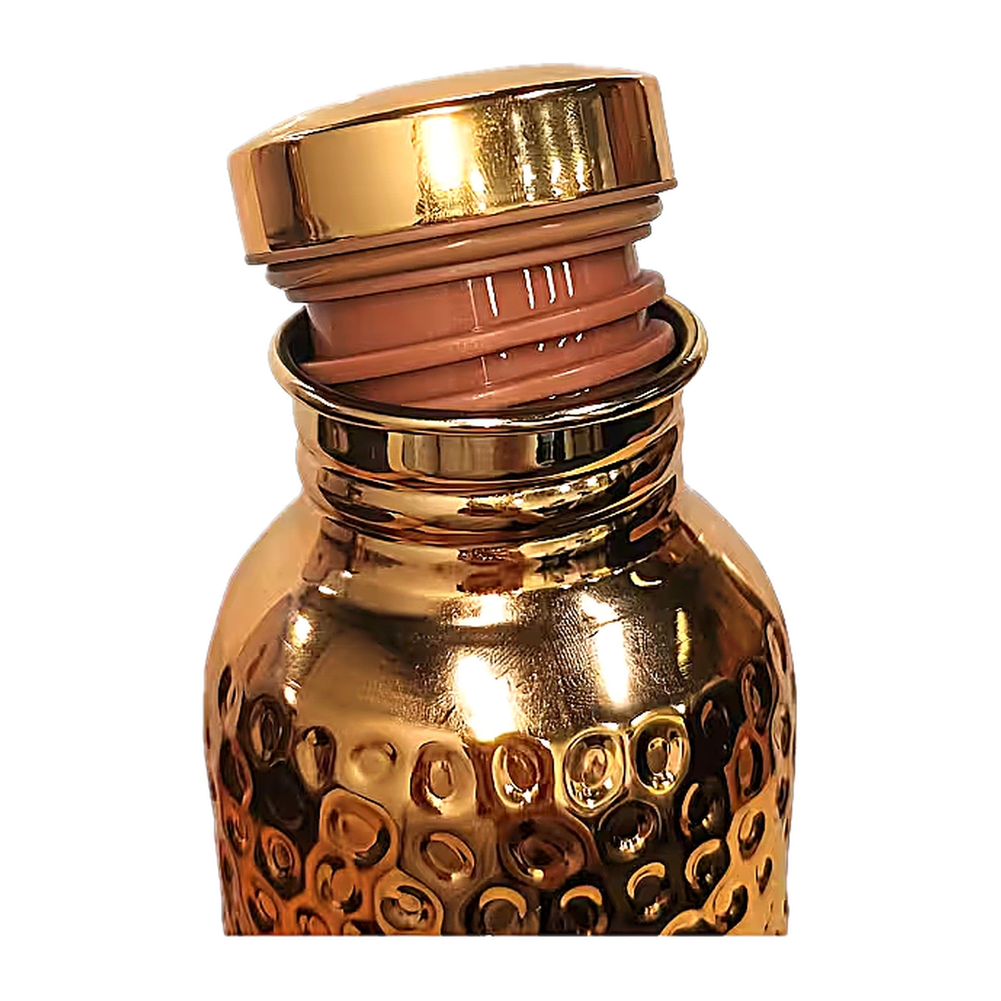 100% Pure Copper Water Bottle 34oz (1000ml) – Hammered Finish, Leak Proof Ayurvedic Drinking Bottle for Yoga & Gym