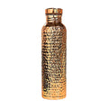 100% Pure Copper Water Bottle 34oz (1000ml) – Hammered Finish, Leak Proof Ayurvedic Drinking Bottle for Yoga & Gym